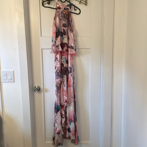 Parker black floral evening gown, size 0 - Picture 3 of 7